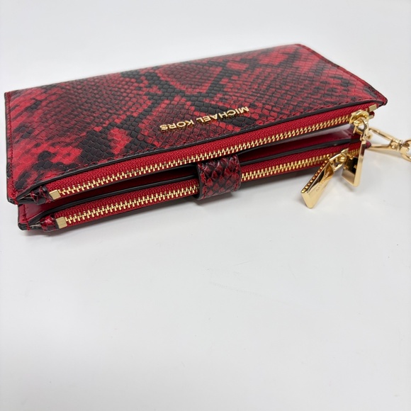MICHAEL KORS Double Zip Wristlet Wallet Snakeskin - New with cosmetic defect - Picture 5 of 8
